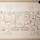 Chez Hassen l'Opticien . Traditional illustration project by Taieb Kerkeny - 04.04.2024