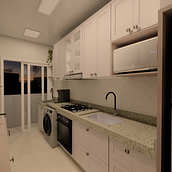 Cozinha Apartamento Ein Projekt aus dem Bereich Innendesign, Kreativität, Tischlerei, 3D und Architektur von Laila Danielle Rosa Sansao - 15.02.2024