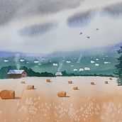 My project for course: Watercolor Landscapes: Experimental Tools and Techniques. Fine Arts, Painting, and Watercolor Painting project by Kata Bagi - 04.05.2024