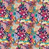 Under the Sea. Un proyecto de Ilustración tradicional, Diseño gráfico, Pattern Design, Ilustración vectorial, Dibujo y Decoración de interiores de dypcbd - 05.04.2024