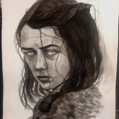 Estudo em Nanquim - Papel Aquarela. Watercolor Painting, and Oil Painting project by Isabella Santana - 04.05.2024