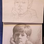 My project for course: Graphite Drawing Techniques for Planar Portraiture "Pablinchi". Un progetto di Belle arti, Bozzetti, Disegno, Disegno di ritratti, Disegno realistico e Disegno artistico di Weadette Burge - 06.04.2024
