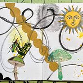 My project for course: Creative Notebook: Experiment with Collage, Stamps, and Decoupage. Ilustração tradicional, Colagem, Papercraft, e Sketchbook projeto de Lisa Gibson - 06.04.2024