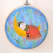 Mon projet du cours : "Dors, ma jolie, dors". Arts, Crafts, Embroider, Acr, lic Painting, Needle Felting, and Textile Design project by Vera Verté - 04.07.2024