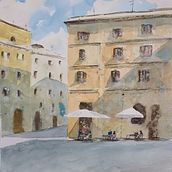 Meu projeto do curso: Técnicas modernas para paisagens urbanas em aquarela. Painting, and Watercolor Painting project by Gustavo Bissolli - 04.07.2024