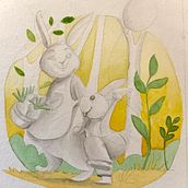Conejitos. Character Design, and Traditional illustration project by Anahí García - 04.08.2024