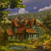 Woodland Witch House . Digital Illustration project by Jon - 04.08.2024