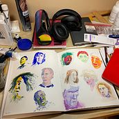 Mi proyecto del curso: Técnicas de ilustración para desbloquear tu creatividad. Un proyecto de Diseño, Ilustración tradicional, Bellas Artes, Pintura, Creatividad, Creatividad con niños y Sketchbook de Christof Trimmel - 08.04.2024