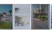 Drawings around my home city, Daytona Beach Florida USA. Een project van Architectuur y Business van Jenny Nazak - 09.04.2024