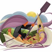 Arraun. Traditional illustration, and Design project by Martin Ugalde - 04.10.2024