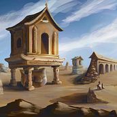 Mi proyecto del curso: Concept art para videojuegos, Ruinas en el desierto.. Traditional illustration, Digital Illustration, Video Games, Concept Art, and Game Design project by Carolina Galán - 04.10.2024