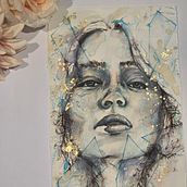 My project for course: Experimental Portraiture with Ink, Tea and Alcohol. Un progetto di Belle arti, Pittura, Disegno e Illustrazione con inchiostro di Natasha Laxton - 07.04.2024