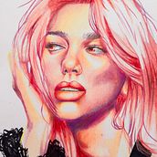 Mí proyecto de dibujo: Dua Lipa. Ein Projekt aus dem Bereich Zeichnung, Porträtzeichnung, Sketchbook und Zeichnen mit Buntstiften von Lucas Lavelli - 11.04.2024