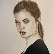 My project for course: Watercolor Portrait from a Photo. Traditional illustration, Watercolor Painting, and Portrait Drawing project by a.inayat - 04.13.2024