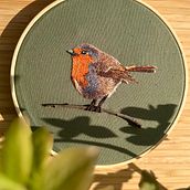 Rotkehlchen- pintura com agulha . Embroider project by marisbernardini - 04.13.2024