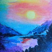 My project for course: Landscapes with Oil Pastels and Crayons: Playing with Light. Een project van  Tekening y Sketchbook van farhanabahar247 - 15.04.2024