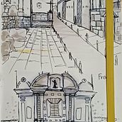 Mi proyecto del curso: Dibujo arquitectónico expresivo con marcadores de colores (lugares de Quito) . Schițe, Desen, Ilustrație arhitecturală, Caiet de schițe & Ilustrație cu cerneală de _estephy_ - 04.15.2024