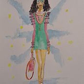 Mi proyecto del curso: Ilustración de moda con técnicas mixtas. Traditional illustration, Collage, Fashion Design, and Fashion Illustration	 project by Carlos Baena - 04.15.2024