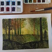 Mi proyecto del curso: Paisajes de ensueño con acuarela: plasma la luz. Een project van Schilderij y Aquarelschilderen van Pilar - 10.04.2024