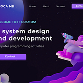 Portfolio website with 3d elements. Un projet de Design , UX / UI, Gestion de portefeuille, Webdesign, 3D, Conception 3D, Modélisation 3D , et Conception de personnages 3D de Milda Kaminskiene - 16.04.2024