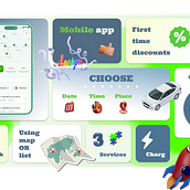 Car Wash. Charge. Park mobile app. Un projet de Design , UX / UI, Conception mobile, Conception d'applications, Business et Illustration vectorielle de Milda Kaminskiene - 16.04.2024
