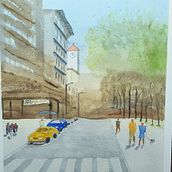 My project for course: Urban Landscapes in Watercolor . % Andy C tarafından hazırlanan Sulubo, Ve a Resim projesi - 04.17.2024
