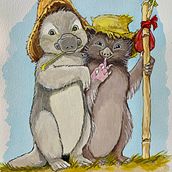 The Puggle Boys. Character Design, Watercolor Painting, and Children's Illustration project by Marianne Wainwright - 04.17.2024