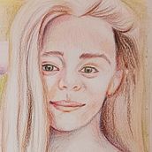 My project for course: Vibrant Portrait Drawing with Colored Pencils. Desenho, Desenho de retrato, Sketchbook, e Desenho com lápis de cor projeto de felicity.dsc - 18.04.2024