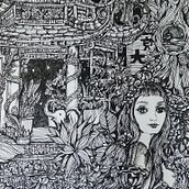 In the night garden. Traditional illustration project by Ari Ahmad - 04.04.2022
