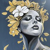 Flowers acrylic painting 60x80cm. Arts, Crafts, and Fine Arts project by Thomas Juulsgaard - 04.01.2024