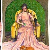 Gouache and colored pencil project . Character Design, Sketching, Drawing, Digital Illustration, Gouache Painting, and Colored Pencil Drawing project by Amy Cline - 04.19.2024
