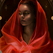 The Huntress ("Little Red Ridding Hood" inspired). Un progetto di Illustrazione digitale, Pittura digitale, Arte concettuale, Stor, telling, Gestione di un portfolio, Pittura e Belle arti di David - 10.10.2023