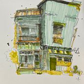 2nd try.  Expressive urban sketching . Ink Illustration project by Mari Mendez - 04.20.2024