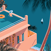 A Summer on Beach. Digital Illustration, Art Direction, Vector Illustration, Creativit, and Poster Design project by Susmita Deb Nath - 04.22.2024