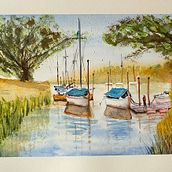My project for course: Watercolor Techniques for Painting Seascapes. Painting, Watercolor Painting, and Naturalistic Illustration project by adrianed - 04.23.2024