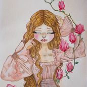 My project for course: Fairy-Tale Illustration with Watercolors. Traditional illustration, Painting, Drawing, Digital Illustration, and Watercolor Painting project by Geraldine Vincent - 04.24.2024