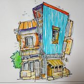 Meu projeto do curso: Desenho arquitetônico expressivo com marcadores coloridos. Un progetto di Bozzetti, Disegno, Illustrazione architettonica, Sketchbook e Illustrazione con inchiostro di Dylan Peruzzo - 25.04.2024
