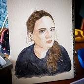My project for course: Watercolor Portrait from a Photo. Un proyecto de Ilustración tradicional, Pintura a la acuarela y Dibujo de Retrato de Lou Brown - 25.05.2024