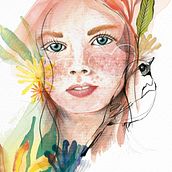 Mi proyecto del curso: Retrato ilustrado en acuarela . Ilustrație tradițională, Arte plastice, Pictura, Desen, Pictură în acuarelă, Desen de portret și Desen artistic de Diana Suárez - 04.25.2024