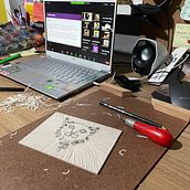 Meu projeto do curso: Gravura contemporânea com linóleo . Ilustrasi tradisional, Seni, Kerajinan, Seni Rupa, Pencetakan & Ilustrasi Tinta proyek oleh Lilia Salles - 04.26.2024