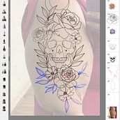 Meu projeto do curso: Tatuagem botânica com pontilhismo. Un progetto di Illustrazione tradizionale, Design di tatuaggi e Illustrazione botanica di jessicarodmar - 25.04.2024
