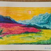 Mijn project van de cursus: Landschappen met pastels: speel met licht. Un progetto di Illustrazione tradizionale, Belle arti, Disegno a matita, Disegno e Disegno artistico di Linda Franken - 24.08.2023