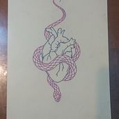 Practica Diseño mediano( serpiente y corazon). Un proyecto de Diseño de tatuajes de Oliver de Jesus Rodriguez - 28.04.2024