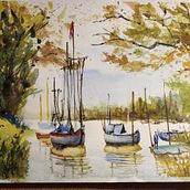 My project for course: Watercolor Techniques for Painting Seascapes. Painting, Watercolor Painting, and Naturalistic Illustration project by Adrian Adrian - 04.28.2024