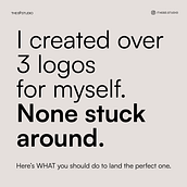 Here's WHY I changed my logo every 3 months and HOW I did it to land the perfect one. . Pemasaran, Penulisan naskah, Mendongeng, Pemasaran Konten, Dan Komunikasi proyek oleh Brenda Blanco - 04.22.2024