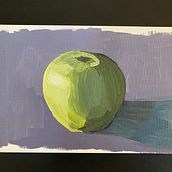 oil painting of an apple . Traditional illustration project by Lynette Reid - 04.30.2024