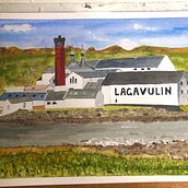 Lagavulin Distillery. Watercolor Painting project by Steve Mitchell - 05.01.2024