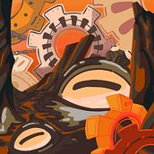 Frog and gears. Vector Illustration, Creativit, Drawing, Digital Illustration, and Portfolio Development project by Vivian Mello - 05.01.2024