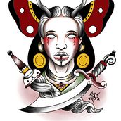 Meu projeto do curso: Design de tatuagens estilo old school no Procreate Ein Projekt aus dem Bereich Zeichnung, Digitale Illustration und Tattoodesign von jessicamoraes87 - 01.05.2024