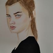 Mi proyecto del curso: Retrato en acuarela a partir de una fotografía. Ilustração tradicional, Pintura em aquarela, e Desenho de retrato projeto de Esther GA - 01.05.2024